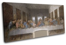 Leonardo Da Vinci Last Supper Vintage SINGLE CANVAS WALL ART Picture Print