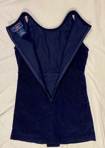 US Polo Assn. Girls TANK DRESS-Velvet Navy Blue Cotton-Zipper-Round Neck-Child 8 - Picture 3 of 7