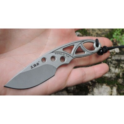 SRM 4101 Concealed Carry Neck Knife Fixed Blade Sandvik Flashlight Sanrenmu