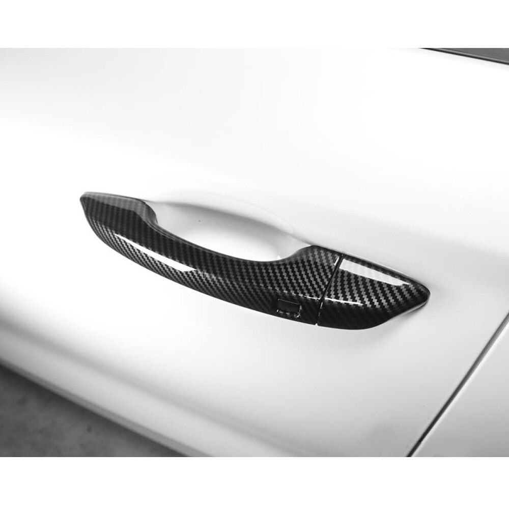 4 pcs Carbon Fiber ABS Car Door Handle Cover Trim For Genesis G70 2022