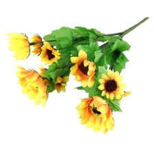 14 Head Small Sunflower Bunch Artificial Silk Flowers! Gerbera Bouquet Bunch