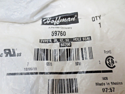 Bouchon D'étanchéité Hoffman 59720 - Pour Boîtiers Type 4, 3R, 12, 13 - Neuf Sous Sachet Scellé