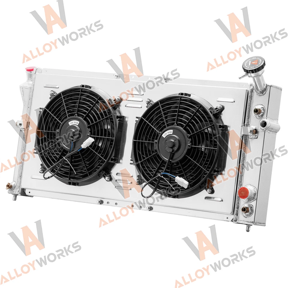 Radiador de 3 filas + cubierta ventiladores de 12" para 97-03 Pontiac Grand Prix Montana/Buick Century Foto 4 de 4