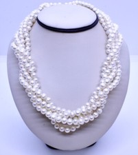 96" Long 7mm Cultured Freshwater Pearl Single Strand Necklace 925 Sterling Clasp