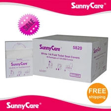 #5820 SunnyCare 5000/Cs 1/4 Fold Paper Toilet Seat Cover 125/Pk;40Pks