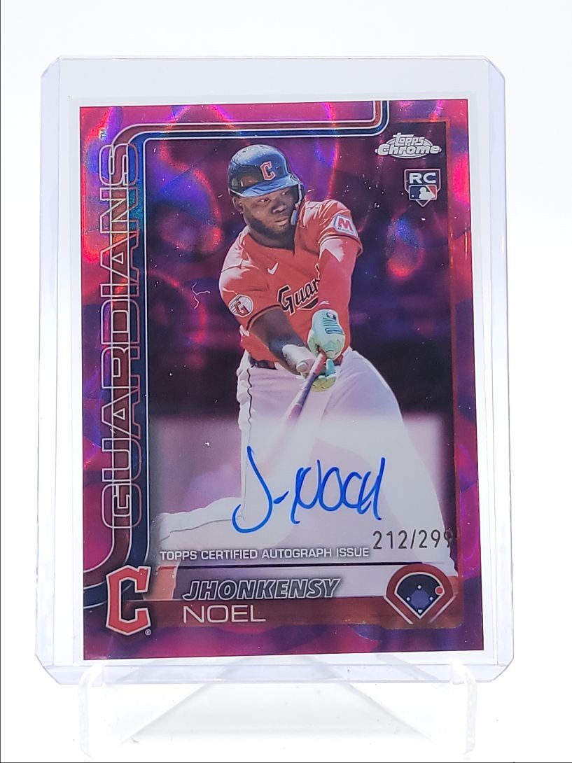 JHONKENSY NOEL 2025 TOPPS CHROME ROOKIE MAGENTA PURPLE B RC AUTO /299 Q5189