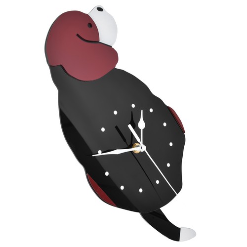 GE Wanduhr Schaukel Hund DIY Einfache Mode Silent Rahmenlose Wanduhr Mit - Bild 15 von 22