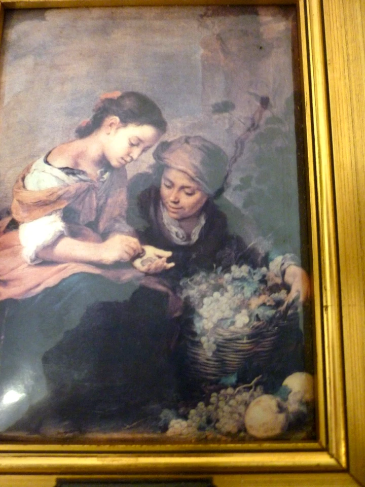 PETIT TABLEAUX EMAUX HELCA LES PETITS MARCHANDS  MURILLO MARTELE A LA MAIN - Photo 3/4