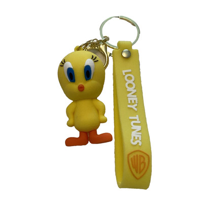Tweety Bird Cartoon Character 3D Silicone Charm Keychain Keyring Warner Brothers