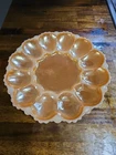 Anchor Hocking Fire King Vintage Deviled Egg Tray Peach Color Glass Luster Ware