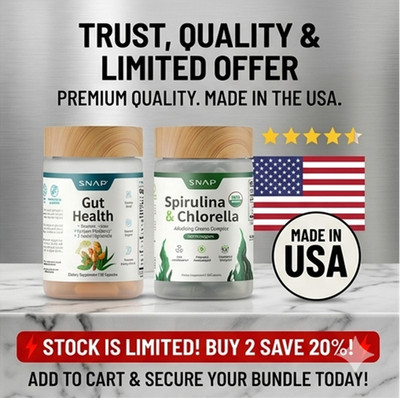 Snap Gut Health Bundle Spirulina Chlorella Prebiotics Probiotics - Pick Qty