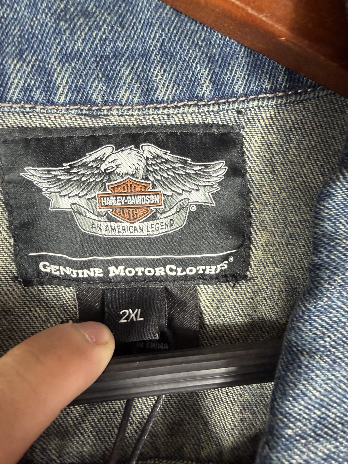 Harley Davidson 2XL Men's Recalled VTG DENIM Skull Motorcycle Vest 96476-15VM image 4