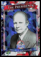 2026 Leaf Metal Presidents Day #TP-35 Dwight D. Eisenhower Blue Cracked Ice 1/1