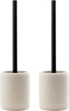 Toilet Brush and Holder Set, 2 PCS,Simple Sandstone Look,Beige