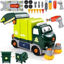 Trucks Take Apart Toys with Drill, DIY City Clean Truck Toy Set, Disassembly ...