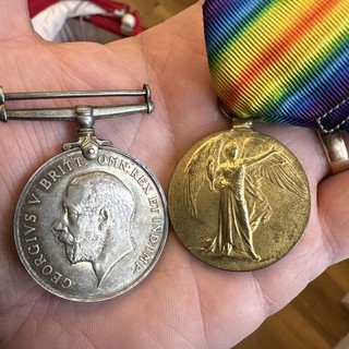 WW1 named british war medals 1914 1918 Military interest old SILVER georgivs