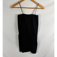 Wild Fable Thin Strap Black Ribbed Bodycon Mini Dress Size Small