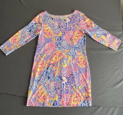 Lilly Pulitzer Marlowe Midi Dress Women's Large Supima Cotton Turtle Reef Life - Image 1 of 4