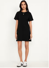OLD NAVY Vintage Crew-Neck Mini T-Shirt Dress Black Jack Women's XS NWT