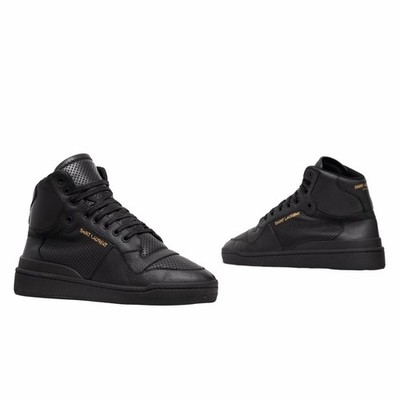 840$ Saint Laurent SL/24 Men s Perforated Leather High-TopSneaker Black. 40 US7