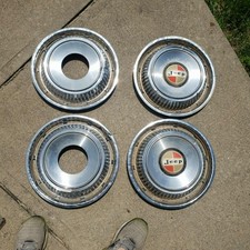 Set Of 4 Jeep Jeepster Hubcaps Wheel Covers Hub Caps Wagoneer Cj 4x4 1969 1973