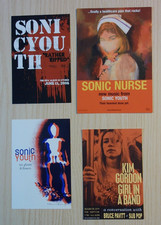 Sonic Youth Original Promo Cards Lot and nyc ghost & flowers Sticker -Kim Gordon
