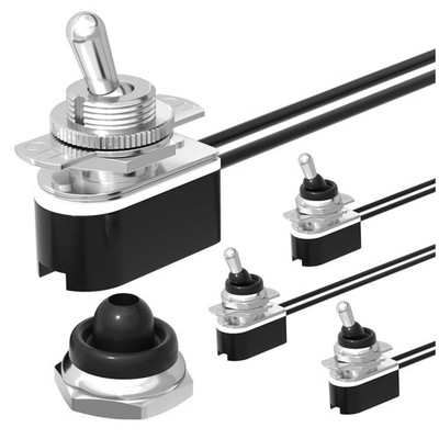 Waterproof Toggle Switch 12V, SPST 2 Pin On Off - Pack of 4