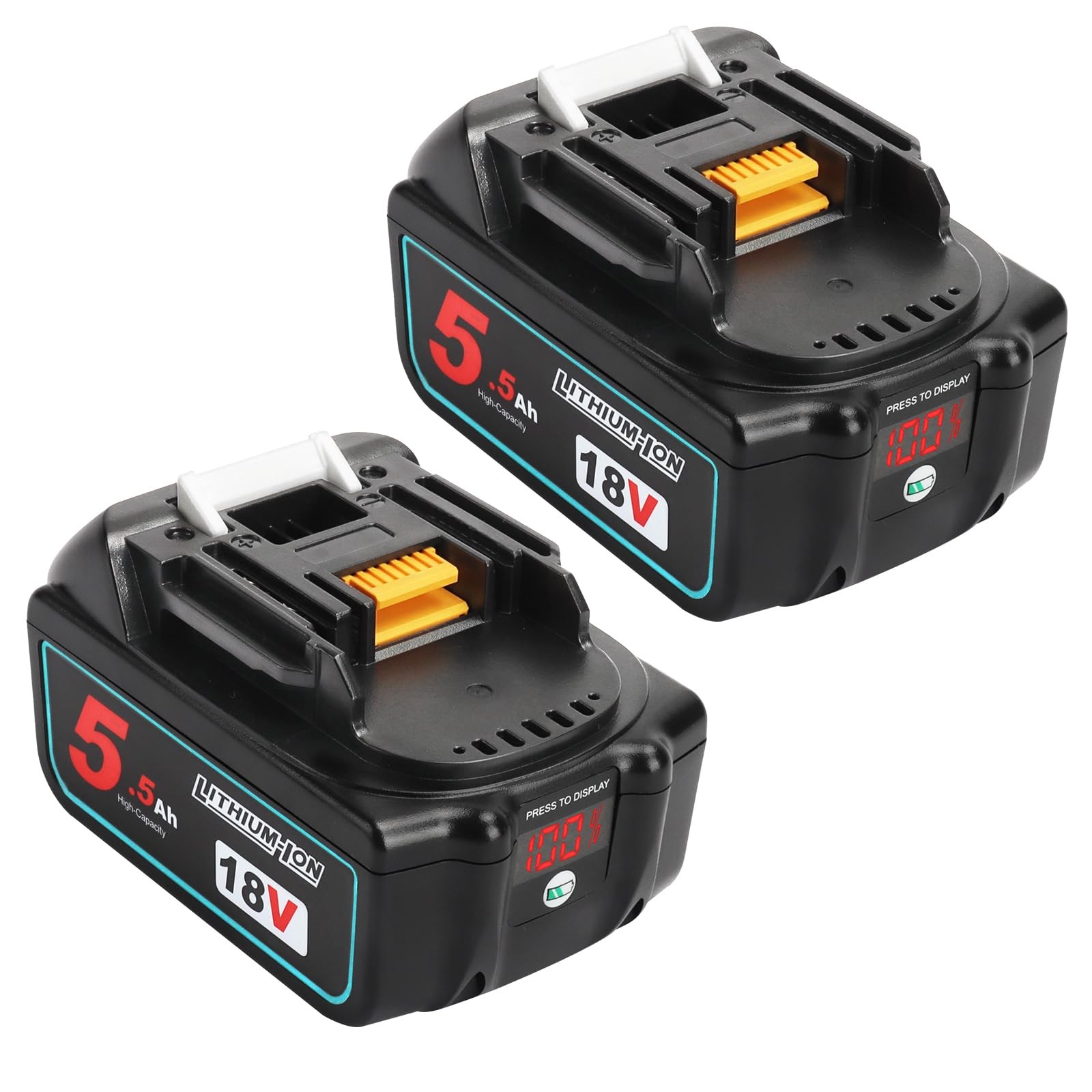 2X BL1850B 18V 5.5Ah Batteria di ricambio agli ioni di litio Compatibile con