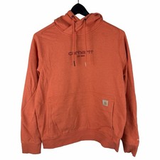 Women  s Carhartt Force Spellout Workwear Orange Pullover Hoodie Size M