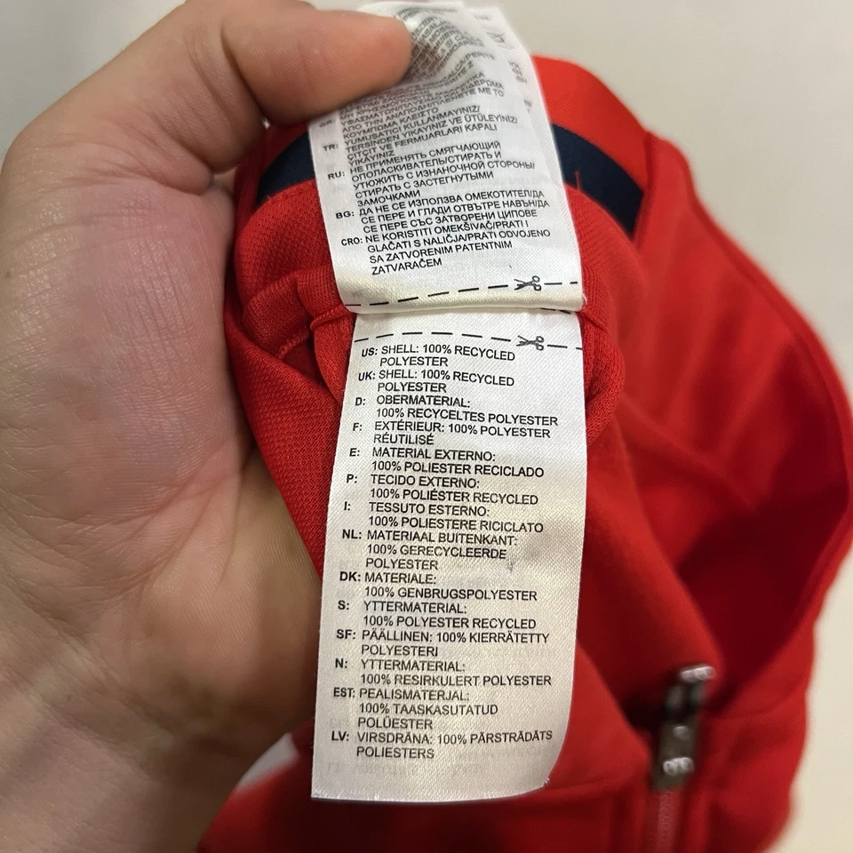 CHAQUETA DE FÚTBOL ADIDAS COLOMBIA FCF PISTA Hombre Mediana Roja Cremallera Completa Foto 4 de 4