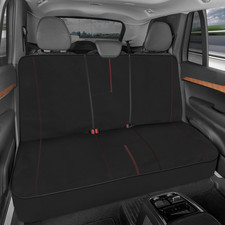 Spillguard Waterproof Rear Bench Car Seat Cover, Red Stitching   Split Bench Rea