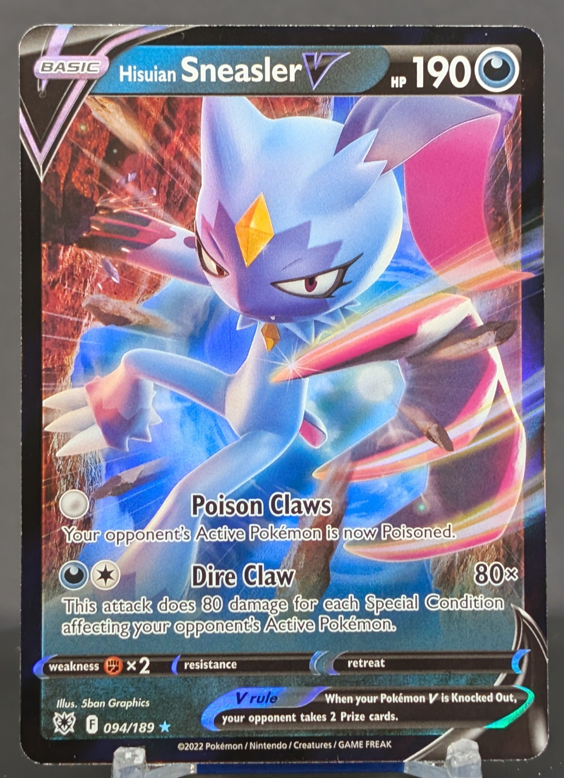 Pokemon Hisuian Sneasler V #094/189 English Astral Radiance Ultra Rare