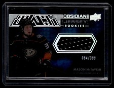2021-22 SPx UD Black Obsidian Rookie Jersey Mason McTavish 094/399 Anaheim Ducks