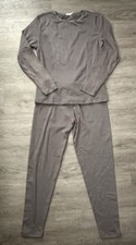 Ekouaer STRIPED SUPER SOFT PAJAMA SET WOMEN SZ Medium SUPER SOFT 2 Pc Gray NWT