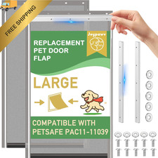 2 Pack Large Dog Door Replacement Flaps 2 PAC11-11039, Smoky Translucent