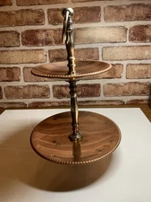 2-Tier Hammered Copper Kitchen Party Serving Stand