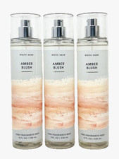 3 BATH BODY WORKS AMBER BLUSH FINE FRAGRANCE MIST SPRAYS 8 OZ WHITE BARN NEW