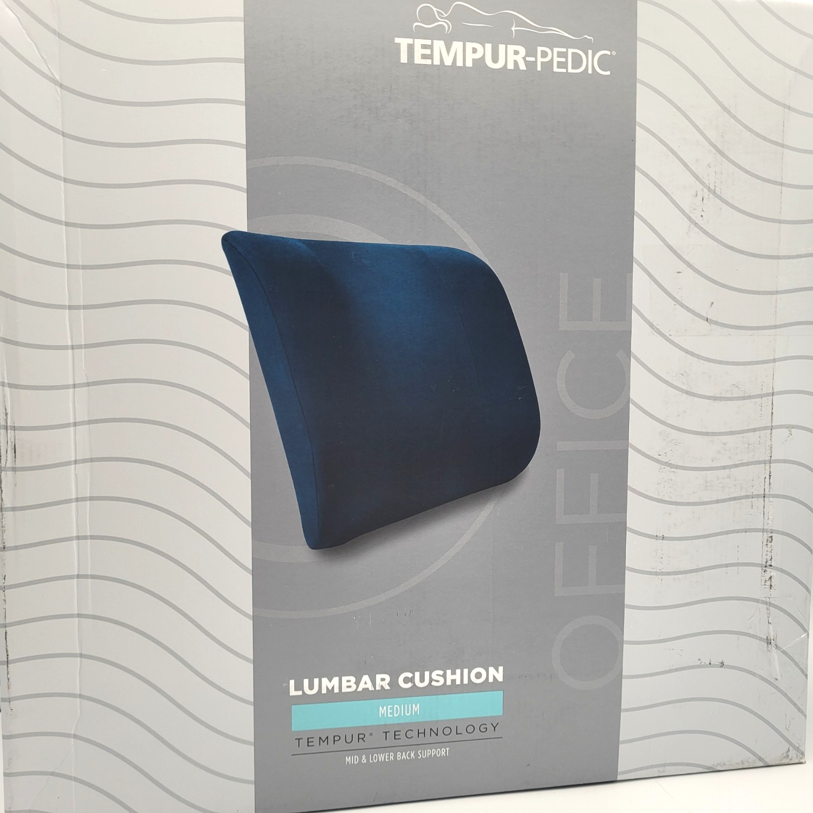 Tempur-Pedic Pedic Lumbar Cushion 15"&times;15"&times;4" Medium-Firm for Chairs