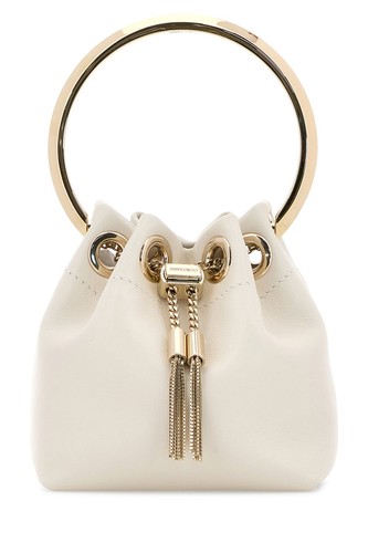 JIMMY CHOO Bon Bon Micro White Top Handle Bag New