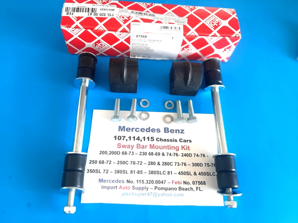 Kit de buje de barra estabilizadora delantera Mercedes Benz 107, 114, 115 220, 280, 380SL/C 450SL/C Foto 4 de 4