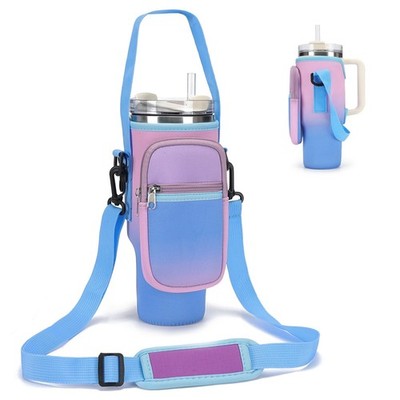 Water Bottle Carrier Bag for Stanley 30 oz Tumbler with Phone Pocket Neoprene...