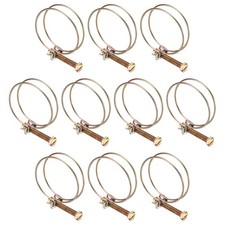 10Pcs 47-51mm Adjustable Double Wire Hose Clamp for Pump Hose