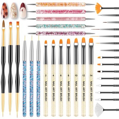 Juego de pinceles para decoración de uñas suministros y accesorios para manicura