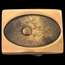 Solid Brass Hippie Western Abstract Art 1970s Vintage Belt Buckle by BTS