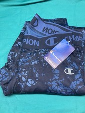 Champion DUOFOLD Warm Ctrl THERMAL Leggings Pants Men  s L Base Layer Blues Print