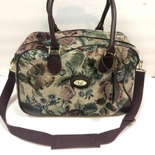 Vintage Diane Von Furstenberg Floral Tapestry Bag Carry On Tote Shoulder Strap