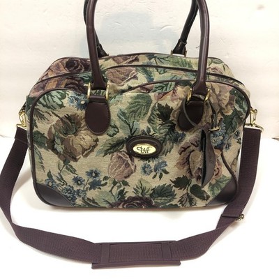 Vintage Diane Von Furstenberg Floral Tapestry Bag Carry On Tote Shoulder Strap