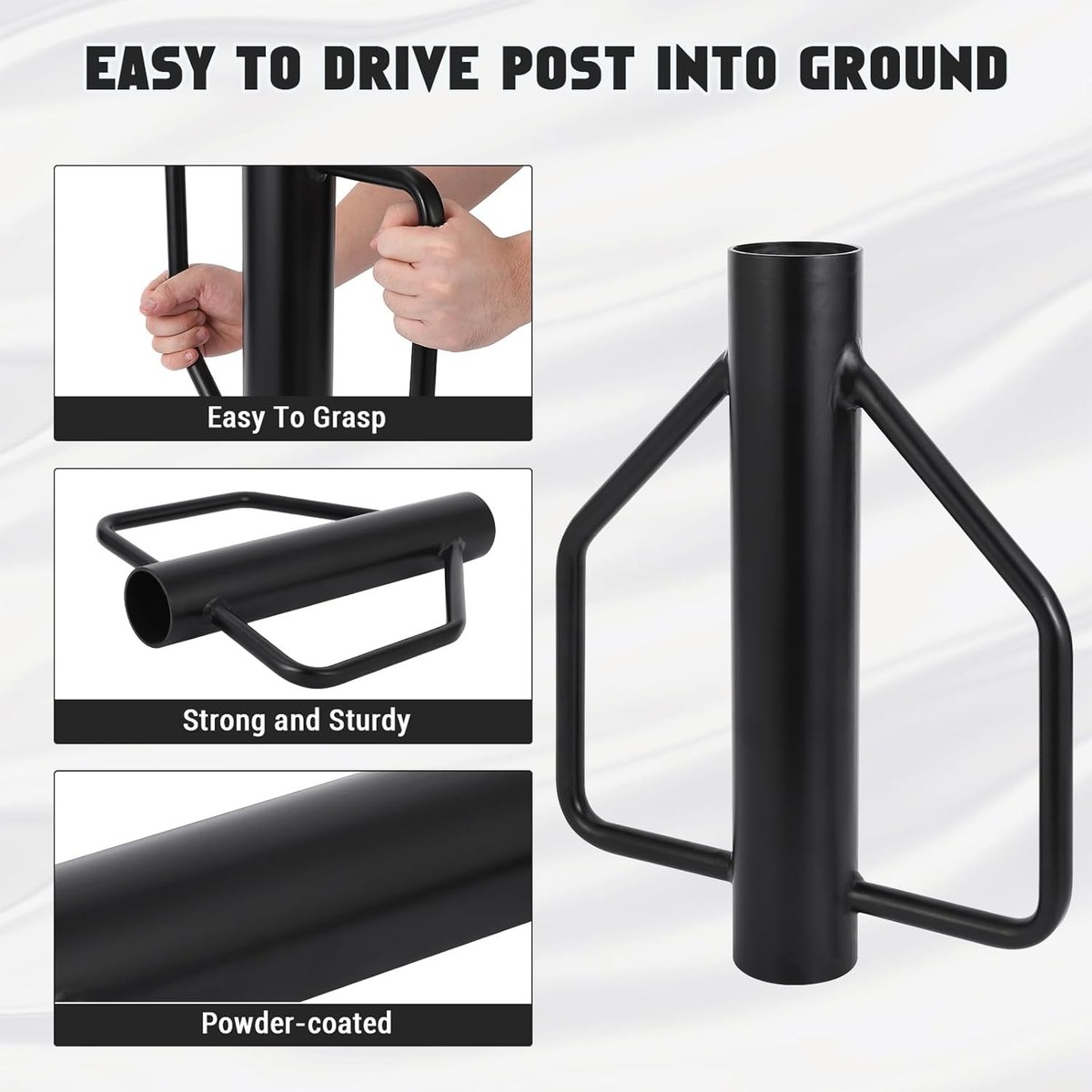 Auger Post Hole Digger 12lb Heavy Duty - T Post Driver With Handles ...