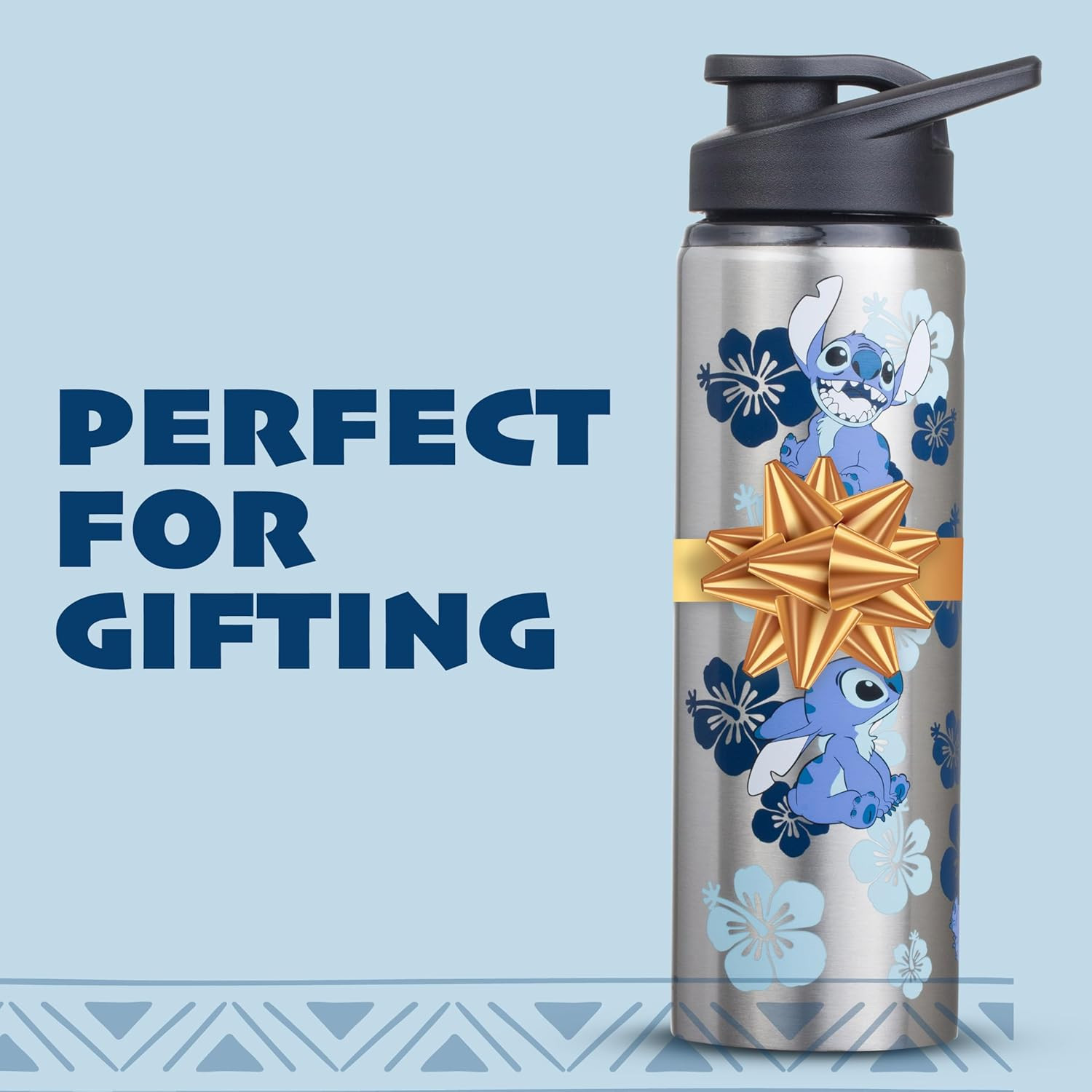 Disney Lilo and Stitch Double Walled Stainless Steel Water Bottle, 25 Ounces