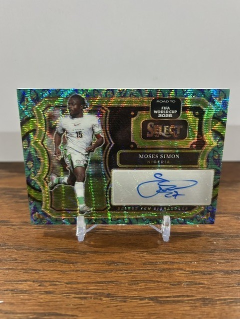 2025-26 Panini Select World Cup International Moses Simon PEACOCK Auto Card SSP